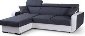 Masseno Narożnik PALAZZO z funkcją spania i pojemnikiem na pościel Narozniki L, Rozkładana sofa - Szary, INARI 94+MADRYT 920