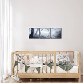 Obraz- Droga we mgle (z zegarem) (90x30 cm)