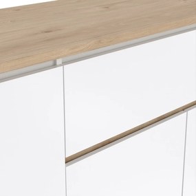 Biało-naturalna komoda w dekorze dębu 197x84x48 cm Next – Tvilum
