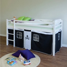 Łóżko piętrowe 90x200 cm Czarny Pirat