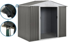 Szopa Ogrodowa Metalowa "Dallas" Taupe 2.71m² z Rynną - Solidne i Eleganckie Przechowywanie na Zewnątrz