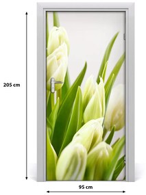 Okleina Naklejka fototapeta na drzwi Białe tulipany
