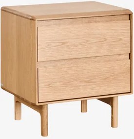 Zestaw 2 Szafek Nocnych 50x40 Cm Z Drewna Treveris Roble - Sklum