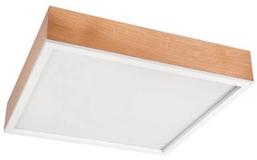 Lampa sufitowa OAK SQUARE 4xE27/15W/230V 48x48 cm dąb/biała