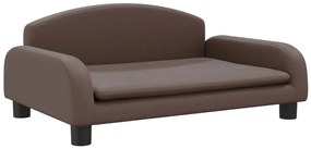 Brązowa sofa dziecięca ze sztucznej skóry - Velira 4X