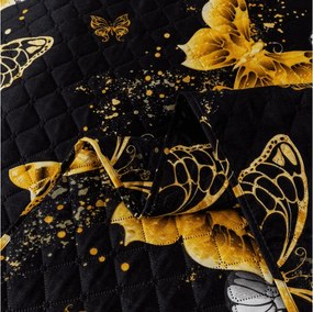Narzuta na łóżko GOLD BUTTERFLY czarny Rozmiar: 170 x 210 cm