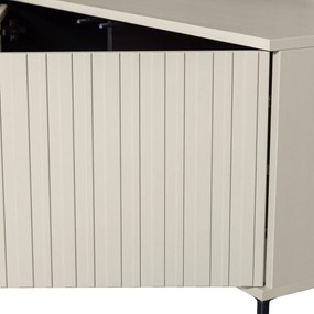 Jasnoszara szafka pod TV z litego drewna sosnowego 150x56x44 cm New Gravure – WOOOD