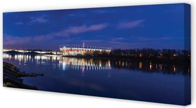 Obraz drukowany na płótnie Most i Stadion Narodowy Nocą