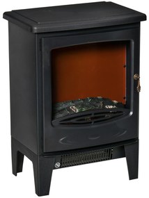 HOMCOM LED kominek wolnostojący z efektem płomieni 900/1800W Czarny