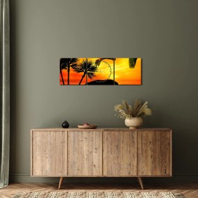 Obraz - papugi i słonie (z zegarem) (90x30 cm)
