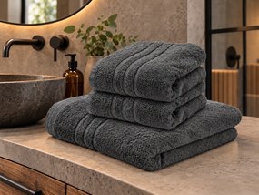 1x ręcznik kąpielowy COMFORT ciemnoszary + 2x ręcznik COMFORT ciemnoszary
