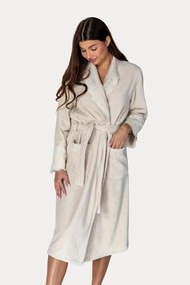 Damski szlafrok MAYA w ozdobnym opakowaniu XL Jasnobeżowy