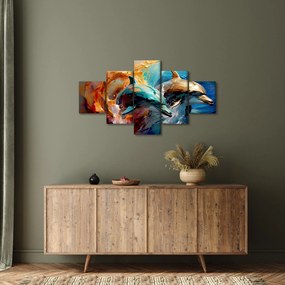 Obraz - Malowanie delfinów (125x70 cm)
