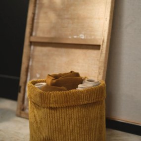 Koszyk dekoracyjny, sztruksowy, Ø 21 cm