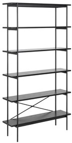Czarny regał w dekorze jesionu 94x172 cm Angus – Actona