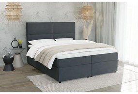 Szare łóżko boxspring ze schowkiem 200x200 cm Rico – Ropez