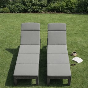 Leżak ogrodowy basenowy Aquaris SL-01C z poduszką, składany, kolor szary