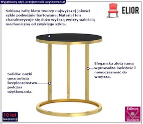 Nowoczesny stolik boczny z czarnym blatem Livorno 12X