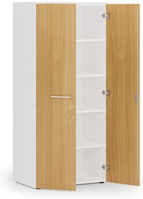 Szafa biurowa z drzwiami PRIMO WHITE, 800 x 500 x 1781 mm, biały/buk