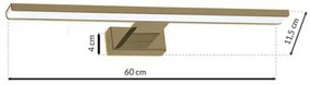 Kinkiet LED nad lustro miodowy - N014-Folind 13,8W 60x11,5x4 cm