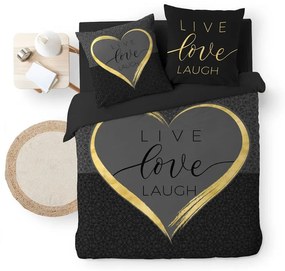 Czarna bawełniana pościel dwuosobowa 200x200 cm Crazy Love – douceur d'intérieur