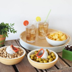 Żółto-biała ceramiczna miska do serwowania 250 ml Hungry Bird – Balvi