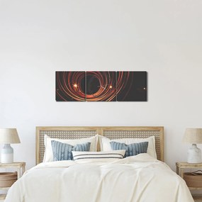 Obraz abstrakcyjnych linii (z zegarem) (90x30 cm)