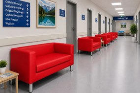 Sofa Monaco : Kolor nogi - Chrom, Kolor tkaniny - EKO-SKÓRA - 15D, Typ tkaniny - Eko-skóra , Wysokość nogi - 15 cm