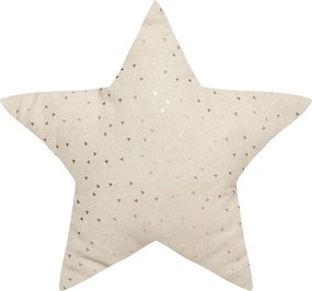 Dekoracyjna Poduszka Gwiazda Berlingot Beżowa 40 x 40 cm Motywy Gwiazd Metalizowanych