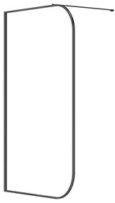 Ścianka prysznicowa zaokrąglona do kabiny walk-in - 120 x 200 cm - Czarny mat - DOUYANO
