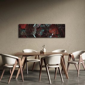 Obraz - Neonowe koło między palmami (170x50 cm)