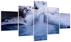 Obraz wodospadu zimą (125x70 cm)