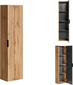Zestaw łazienkowy Adel 03 dąb wotan - lustro, szafka 120 cm, umywalki nablatowe i słupek
