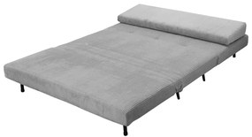 Jasnoszara sztruksowa rozkładana sofa 140 cm Mallory – Støraa