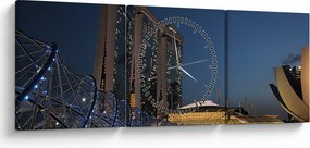 Obraz nowoczesnej metropolii (z zegarem) (90x30 cm)
