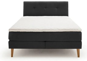 Antracytowe łóżko boxspring 160x200 cm Stockholm – Meise Möbel