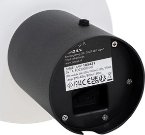 Lampa stołowa czarna, w tym LED, 3-stopniowy ściemniacz, ładowalna - Louise