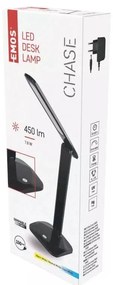 Czarna lampa stołowa LED ze ściemniaczem (wys. 37 cm) Chase – EMOS