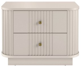 Zestaw szafek nocnych Vesper 56 cm na cokole - kaszmir / złote uchwyty