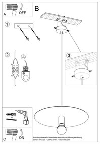 Czarna lampa wisząca ø 40 cm Livago – Nice Lamps