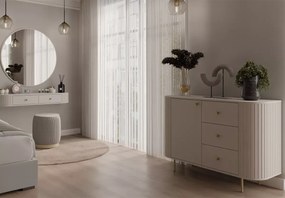 Komoda Opunio 1F 3S – komoda z szufladami i szafką, nowoczesna komoda do salonu, beż piaskowy / dąb cremona / dąb dunin
