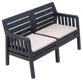 Antracytowa sofa ogrodowa Lara – Floriane Garden