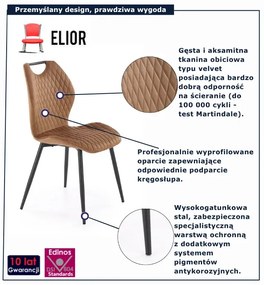 Tapicerowane welurem beżowe krzesło G5-Z58