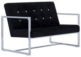 Zgrabna 2-osobowa sofa Aparro - aksamit, czarna
