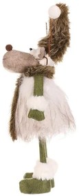 Dekoracja świąteczna Renifer stojący, wys. 45 cm, zielony/biały