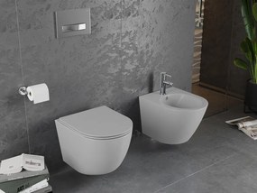 Mexen Lena miska wc Rimless z deską wolnoopadającą slim, duroplast, szara jasna mat - 30224061