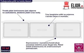 Półka ścienna z szufladami Malino 3X - biały połysk