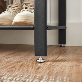 Metalowa ścianka przedpokojowa PURE 183 cm, czarna/dąb sonoma