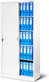 Przesuwna szafa biurowa Kuba 90x40x185 cm biała