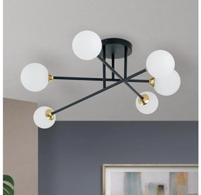 Orion DL 7-786/6 - Żyrandol natynkowy SNOWWHITE 6xG9/20W/230V śr. 84 cm czarny/złoty